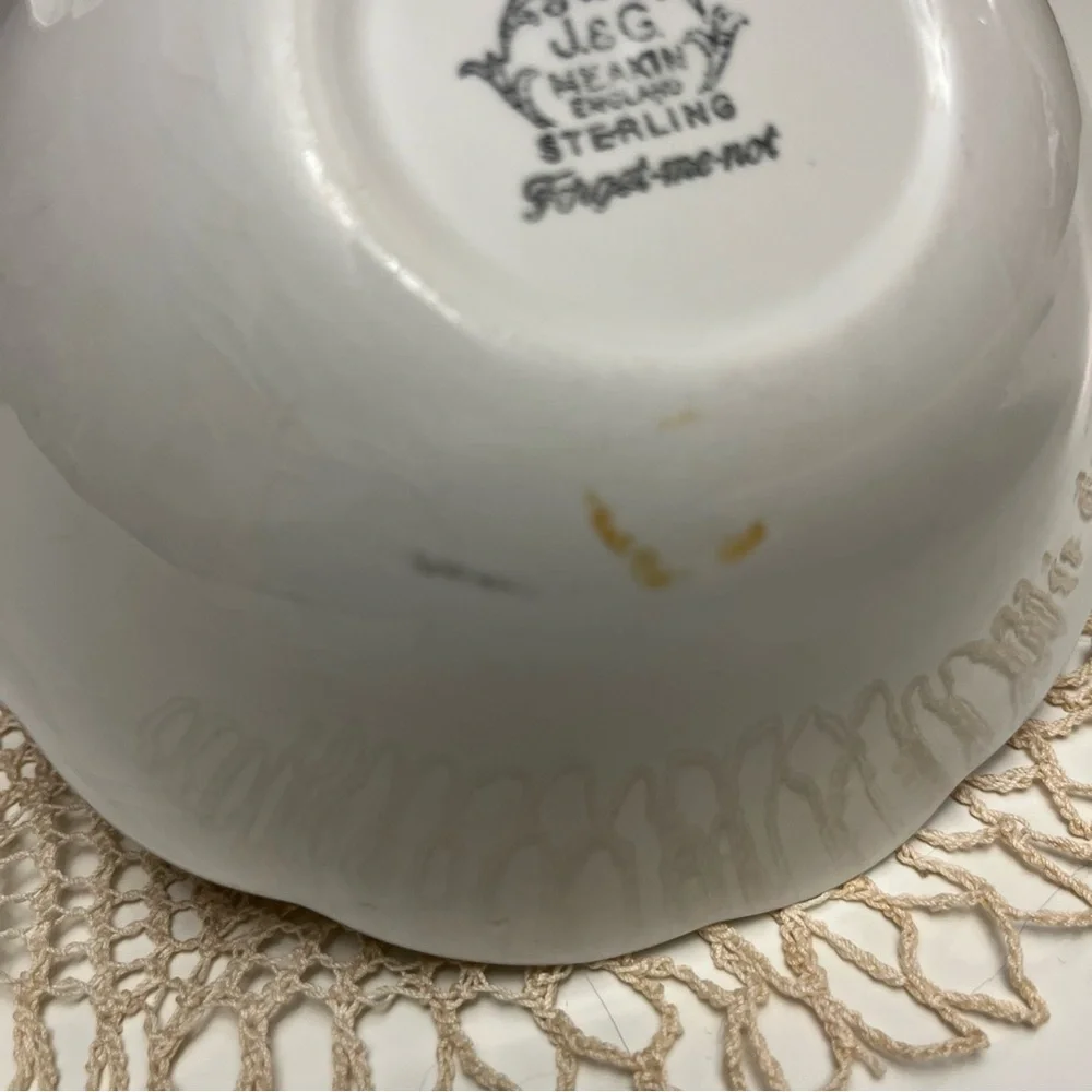 Vintage J&G Meakin “forget me‎ not” teacup saucer and bowl set